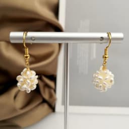 Minar Dainty Natural Freshwater Pearl Flower Ball Drop Earrings for Women 14K Real Gold Plated Copper Wedding Daily Jewelry