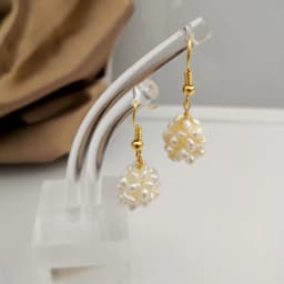 Minar Dainty Natural Freshwater Pearl Flower Ball Drop Earrings for Women 14K Real Gold Plated Copper Wedding Daily Jewelry