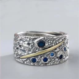 New Arrival Silver 925 Ring Male Jewelry Dominant Personalized Retro Ring For Men Jewelry Wide Starry Sky Opening Hand Ornament