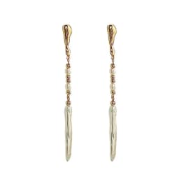 Minar Dainty Irregular Freshwater Pearl Dangle Earrings for Women Real Gold Plated Copper Beads Strand Long Tassel Earring