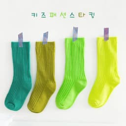 3Pairs/Lot 2024 Spring Summer Children's Candy Color Socks Korean Japanese Style Kids Boys Girls Double Needle Mid-Tube Socks