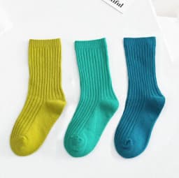 3Pairs/Lot 2024 Spring Summer Children's Candy Color Socks Korean Japanese Style Kids Boys Girls Double Needle Mid-Tube Socks