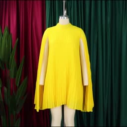 Chiffon Dress for Women Elegant 2024 New Round Neck Batwing Sleeve Loose Knee Length Luxury African Birthday Party Dinner Dress