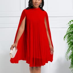 Chiffon Dress for Women Elegant 2024 New Round Neck Batwing Sleeve Loose Knee Length Luxury African Birthday Party Dinner Dress
