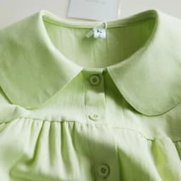 Blue Peter Pan Collar Single Breasted Short Sleeve Loose Women's Blouse Shirt Korean Fashion Female Clothing Tops 2024 Spring