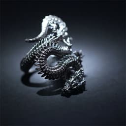 Vintage Three-dimensional Relief Animal Pattern Ring  For Men Jewelry Trendy s925 Ring Male Zodiac Dragon Finger Accessories