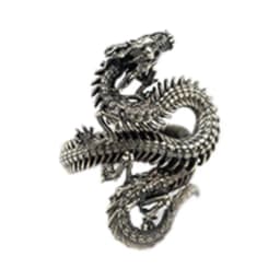 Vintage Three-dimensional Relief Animal Pattern Ring  For Men Jewelry Trendy s925 Ring Male Zodiac Dragon Finger Accessories
