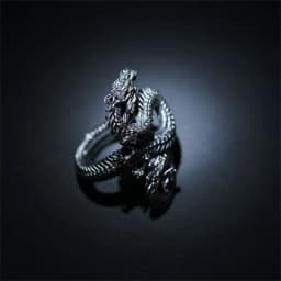 Vintage Three-dimensional Relief Animal Pattern Ring  For Men Jewelry Trendy s925 Ring Male Zodiac Dragon Finger Accessories