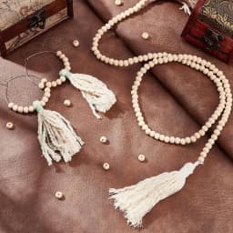 2000pcs Wood Beads 8mm Wooden Spacer Beads Round Loose Beads for Macrame Garland Home Farmhouse Christmas Tree Decor