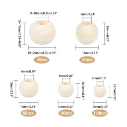 2000pcs Wood Beads 8mm Wooden Spacer Beads Round Loose Beads for Macrame Garland Home Farmhouse Christmas Tree Decor