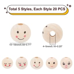 2000pcs Wood Beads 8mm Wooden Spacer Beads Round Loose Beads for Macrame Garland Home Farmhouse Christmas Tree Decor