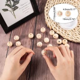 2000pcs Wood Beads 8mm Wooden Spacer Beads Round Loose Beads for Macrame Garland Home Farmhouse Christmas Tree Decor