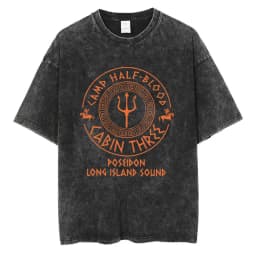 Camp Half Blood Long Island Sound Print T Shirts Percy Jackson Vintage Washed T-Shirt Men Women High Quality Short Sleeve TShirt