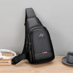 Men's Chest Pack Crossbody Bag Luxury Design Durable PU Leather Handbag Chest Bag Vintage Leisure Men's Handbag Shoulder Bag
