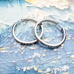 Large Hinged Hoops Earrings Creole Classic Gift In 925 Sterling Silver Europe Style Glam Fine Jewerly For Women