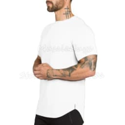 DIY Brand Gym Clothing Fitness T Shirt Men Fashion Extend Hip Hop Summer Short Sleeve T-shirt Cotton Bodybuilding Muscle Tshirt