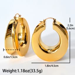 Dubai Smooth Chunky Big Earrings Exaggerated Statements Luxury Large Ear Jewelry For African Wedding Party Bridal Gifts