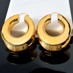 Dubai Smooth Chunky Big Earrings Exaggerated Statements Luxury Large Ear Jewelry For African Wedding Party Bridal Gifts