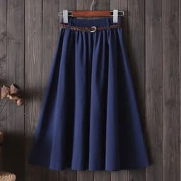 Midi Knee Length Summer Skirt Women With Belt 2019 Fashion Korean Ladies High Waist Pleated A-line School Skirt Female