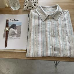 Vintage Office Lady Striped Shirt Spring Pocket Turn Down Collar Tops Korean Style Loose Long Sleeve Blouse Casual Women Clothes
