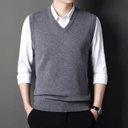Men's Solid Color Sweater Vest Casual Fashion Warm Top for All Seasons Comfortable Breathable Layering Essential