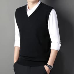 Men's Solid Color Sweater Vest Casual Fashion Warm Top for All Seasons Comfortable Breathable Layering Essential