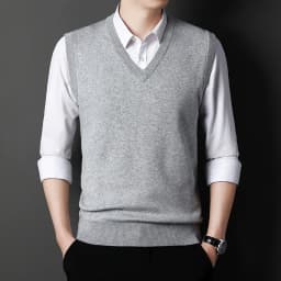 Men's Solid Color Sweater Vest Casual Fashion Warm Top for All Seasons Comfortable Breathable Layering Essential