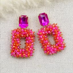 INKDEW Square Crystal Drop Earrings for Women Big Long Earrings Handmade Faceted Beads Earrings Jewelry Gift boho Fashion EA123