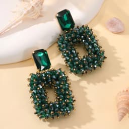 INKDEW Square Crystal Drop Earrings for Women Big Long Earrings Handmade Faceted Beads Earrings Jewelry Gift boho Fashion EA123