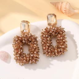 INKDEW Square Crystal Drop Earrings for Women Big Long Earrings Handmade Faceted Beads Earrings Jewelry Gift boho Fashion EA123