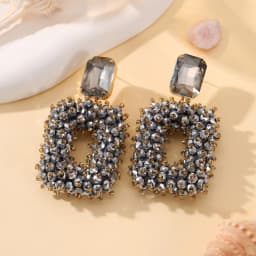 INKDEW Square Crystal Drop Earrings for Women Big Long Earrings Handmade Faceted Beads Earrings Jewelry Gift boho Fashion EA123