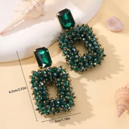 INKDEW Square Crystal Drop Earrings for Women Big Long Earrings Handmade Faceted Beads Earrings Jewelry Gift boho Fashion EA123