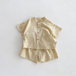 Summer Kids Boys Girls Suit Cotton Checkered Baby Short Shirt with Shorts Two Piece Set Kids Clothes 1-3 Years Old Baby Suit