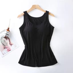 2026 Women's Vest Tops With Built In Bra Neck Vest Padded Slim Fit Tank Tops Sexy Shirts Feminino Casual Underlay shirt slimming