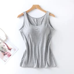 2026 Women's Vest Tops With Built In Bra Neck Vest Padded Slim Fit Tank Tops Sexy Shirts Feminino Casual Underlay shirt slimming