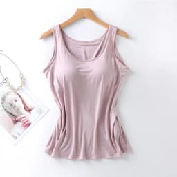 2026 Women's Vest Tops With Built In Bra Neck Vest Padded Slim Fit Tank Tops Sexy Shirts Feminino Casual Underlay shirt slimming