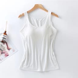 2026 Women's Vest Tops With Built In Bra Neck Vest Padded Slim Fit Tank Tops Sexy Shirts Feminino Casual Underlay shirt slimming
