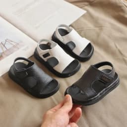 Children's Sandals Fashion Boys' New Summer Middle and Small Children's Soft Sole Baby Anti Slip Open Toe Beach Shoes