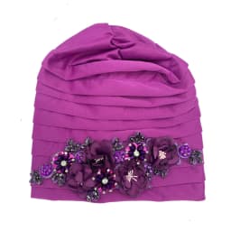 Elegant Flower Diamonds Women's Turban Cap African Party Headwear Hat Lady Head Wraps Muslim Headscarf Hats Turbante Mujer