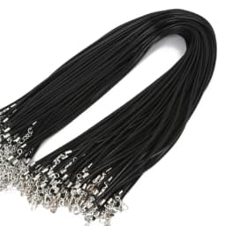 100pcs/Lot Bulk 1.5-2MM Black Wax Leather Snake Necklaces Cord String Rope Wire Extender Chain For Jewelry Making Wholesale