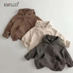 Korean Edition Boys and Girls Clothing Baby Sweater Toddler Knitted Sweater Newborn Knitted Long Sleeve Cotton Baby Pullover