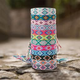 12Pcs/set The Bohemian Woven Bracelet Is Adjustable for Both Men and Women