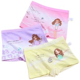 Children Pure Cotton Briefs Boxers 3pcs/Pack Size 3-15T Teen Girls Underwear Bright Color Prints Kids Quality Underpants