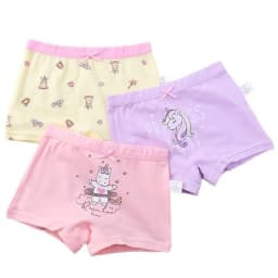 Children Pure Cotton Briefs Boxers 3pcs/Pack Size 3-15T Teen Girls Underwear Bright Color Prints Kids Quality Underpants