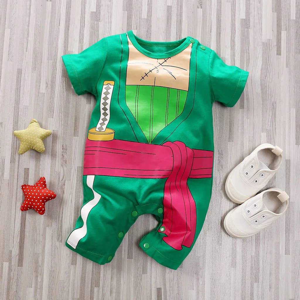 Newborn Clothing Handsome Anime Role Play Cotton Comfortable And Soft Summer Boys And Girls 0-18m Short Sleeved Baby Bodysuit