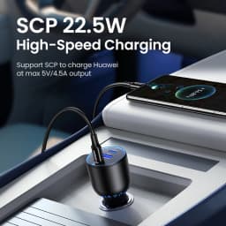 UGREEN 130W USB C Fast Car Charger For Xiaomi iPhone 18 Samsung Galaxy S25 Laptops PD3.0 Fast Charging USB Type C Car Charger