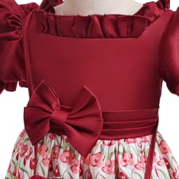 Summer Girls Dress With Bag Elegant Kid Floral Print Princess Party Dresses For Girl Children Costume Birthday Wedding Prom Gown