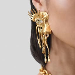 High Quality Metal Golden Plated Eyes Dangle Earrings For Women Jewelry New Arrival Fashion Exaggerated Lady Ears' Accessories