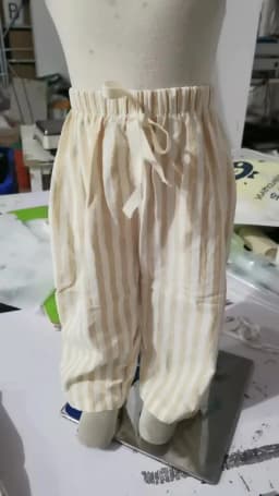 Vintage Linen Cotton Stripe Pants for Boys Casual Pocket Design Elastics Waist Pants for Toddler Girl Clothing Children Trousers