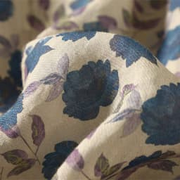 Blue Floral Printing Linen O-Neck Lantern Sleeve T-shirt Loose Women's Blouse Shirt Korean Fashion Female Clothing Tops 2024
